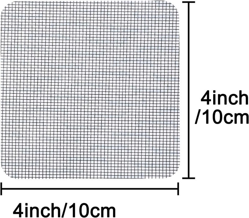 Vakerga 10 Sheets Window Screen Patches Repair Kit, Repair for Window and Door Tears Holes,Fiberglass Screen Tape Mesh Repair Suitable, 4"x 4"(10cm x 10cm) Gray - Image 2
